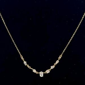 NWT Nordstrom Cubic Zirconia Gold Tone Dainty Necklace